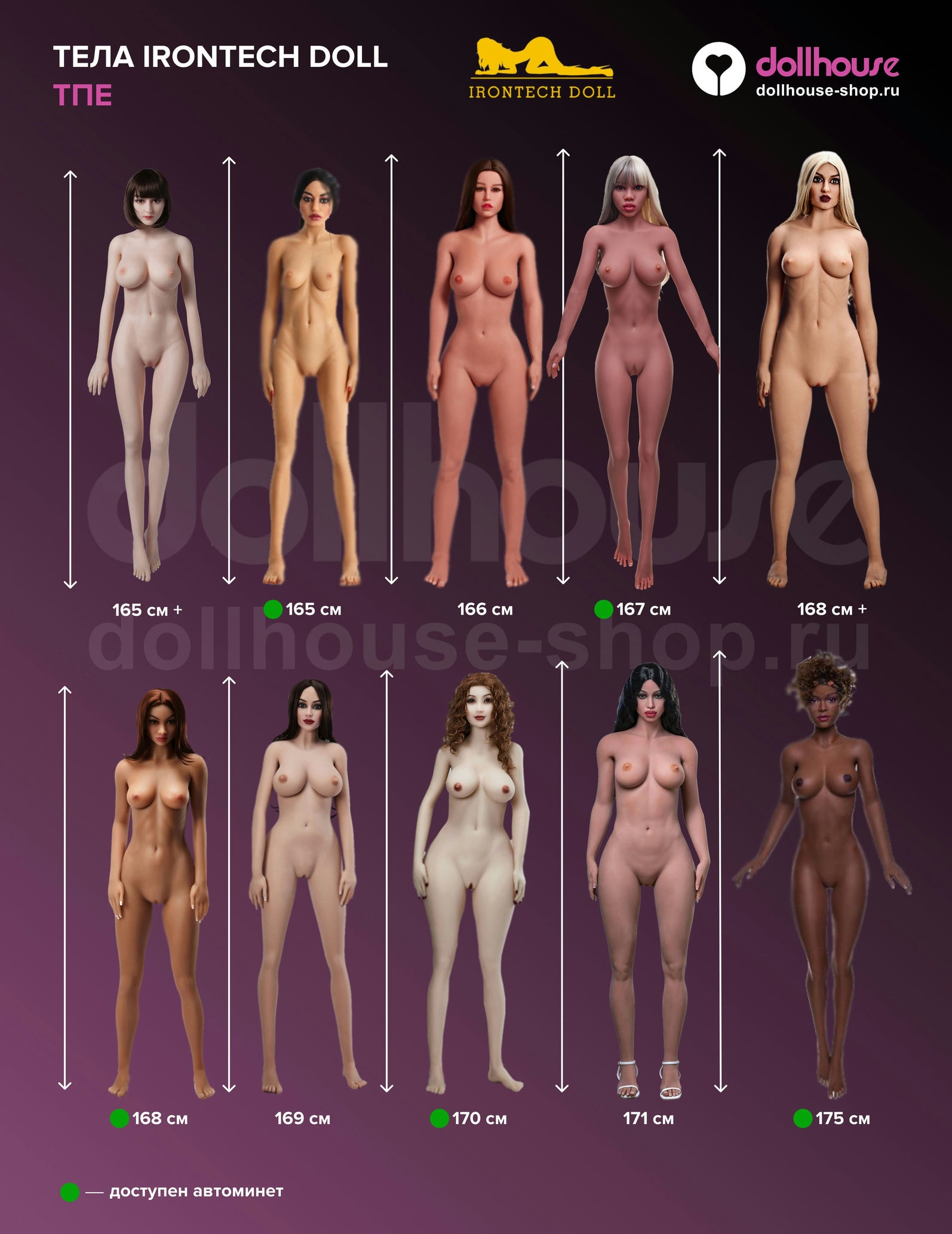 Телосложения кукол тпе Irontech Doll